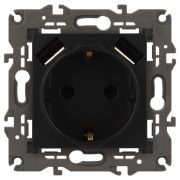 Розетка 16А 250В 2P+E с 2хUSB 5В-3А защ. шторки Elegance антрацит 14-4109-05 ЭРА Б0047871
