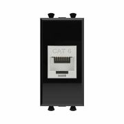 Розетка компьютерная 1мод. Avanti «Черный квадрат» RJ45 модульная кат.6 экранир. DKC 4402791