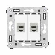 Розетка компьютерная 2-м СП Avanti «Белое облако» RJ45 кат.6 без шторок экранир. механизм DKC 4400794
