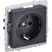 Розетка BRITE РС14-1-0-БрЧ 16А с заземл. защ. шторки механизм черн. IEK BR-R14-16-K02