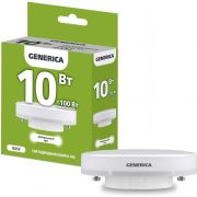 Лампа светодиодная T80 10Вт таблетка 4000К GX53 230В GENERICA LL-T80-10-230-40-GX53-G