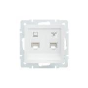 Розетка компьютерная + телефонная 1-м СП Vesna механизм бел. LEZARD 742-0288-143