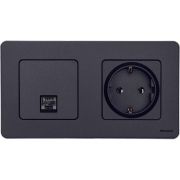 Розетка компьютерная Inspiria RJ45 кат.5E UTP антрацит IEK 673828