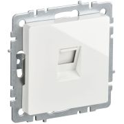 Розетка компьютерная Brite RJ45 кат.5E РК10-БрБ механизм бел. IEK BR-K10-1-K01-PRO