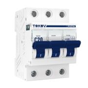 Выключатель автоматический модульный 3п C 20А 4.5кА PRIZMA TOKOV ELECTRIC TKE-PZ45-MCBI-3-20-C