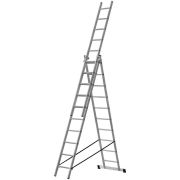 Лестница трехсекционная 3х10 H=285/481/674см 12.19кг алюм. FIT 65435