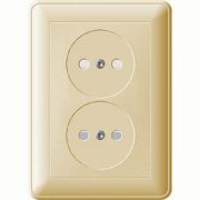 Розетка 2-м СП W59 16А IP20 без заземл. защ. шторки сл. кость SE RS16-254-28