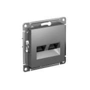 Розетка компьютерная 2-м AtlasDesign RJ45 кат.5E механизм сталь SE ATN000985
