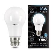 Лампа светодиодная Black 16Вт A60 грушевидная 4100К нейтр. бел. E27 1520лм GAUSS 102502216